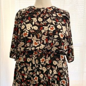 Simply Be autumn floral frill detail dress